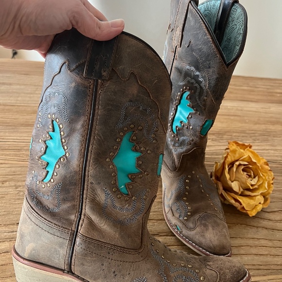 Smoky Mountain Girls Leather Boots Sz 4 - Picture 10 of 13